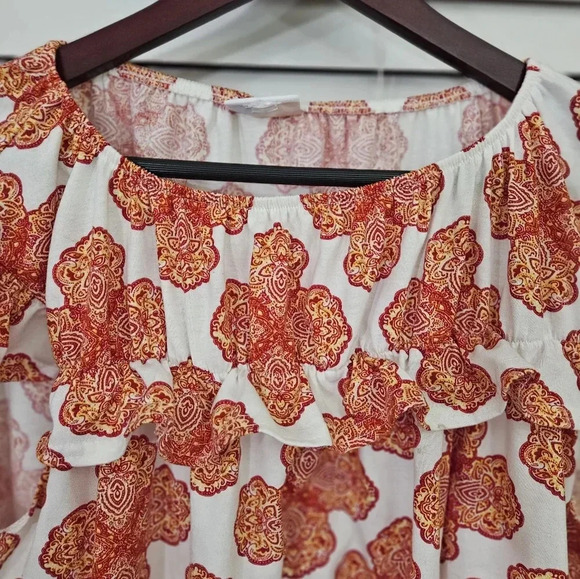 LuLaRoe Stasha Orange Ruffle Tank Size XL - Picture 2 of 8